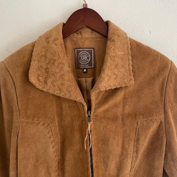 DOUBLE D RANCH Brown Suede Leather Zip Front Jacket/Zip Pockets: Medium; NWOT!! - Picture 2 of 9